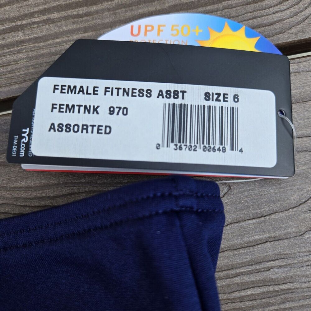 TYR Women Scoop Tank (8) W/ Navy Bottoms (6) 2 Piece Navy/multi Swim New - Picture 6 of 6